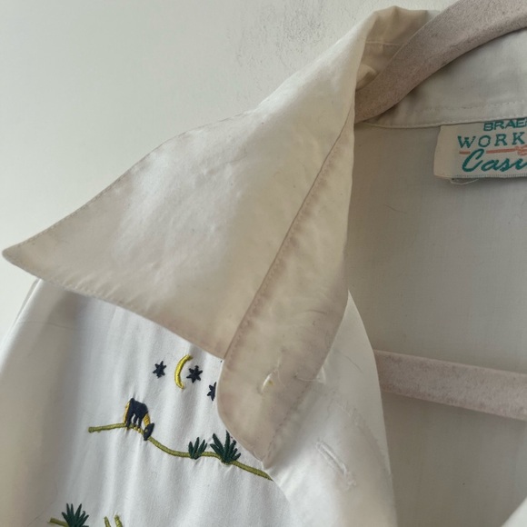 Vintage Braemar Workable Casuals Western-horses Embroidered Shirt - Picture 11 of 15